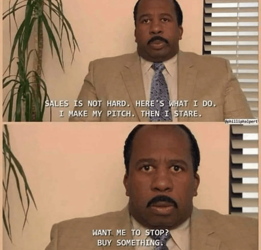 man talking about sales