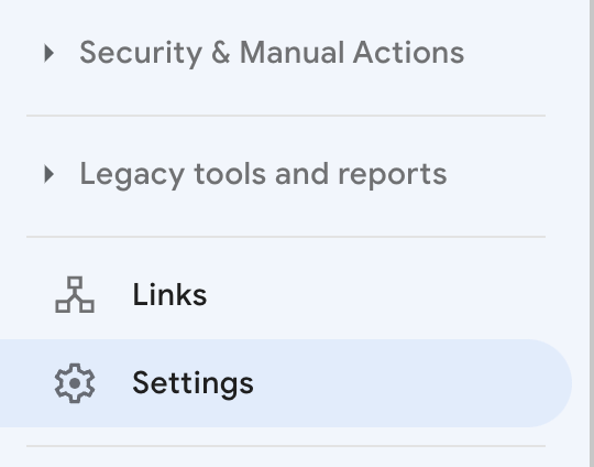 screenshot of Settings icon in the navigation pane