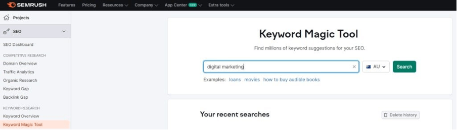 keyword magic tool