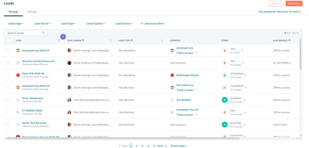 demo HubSpot account