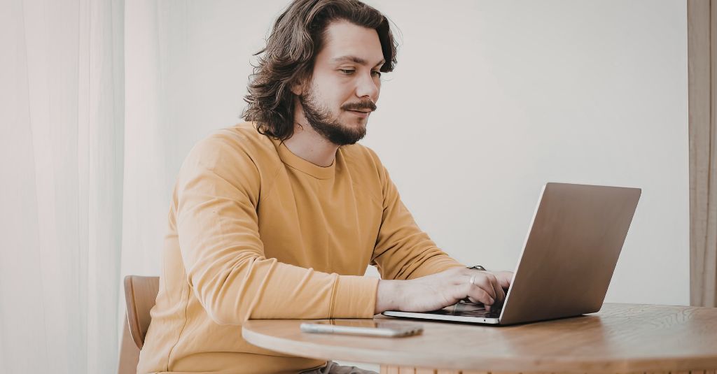 person working on a laptop