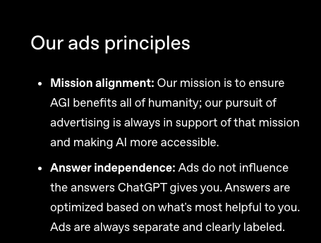 Chatgpts ads announcement