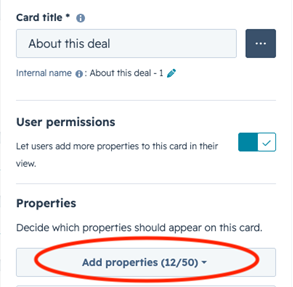 A deal section on Hubspot