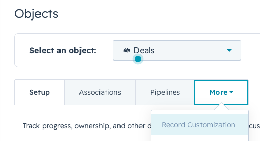 Setting up a deal on Hubspot
