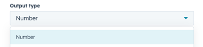 Set output type to Number