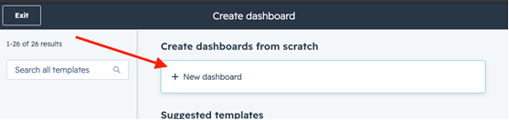 Dashboard setting on Hubspot