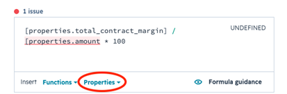 A formula on Hubspot