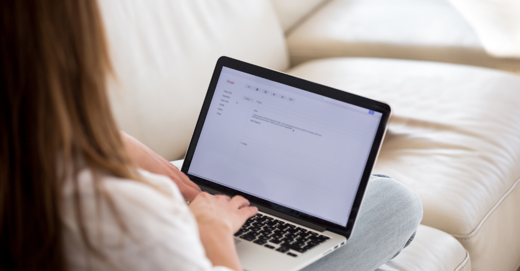 A person working on a HubSpot Email Marketing